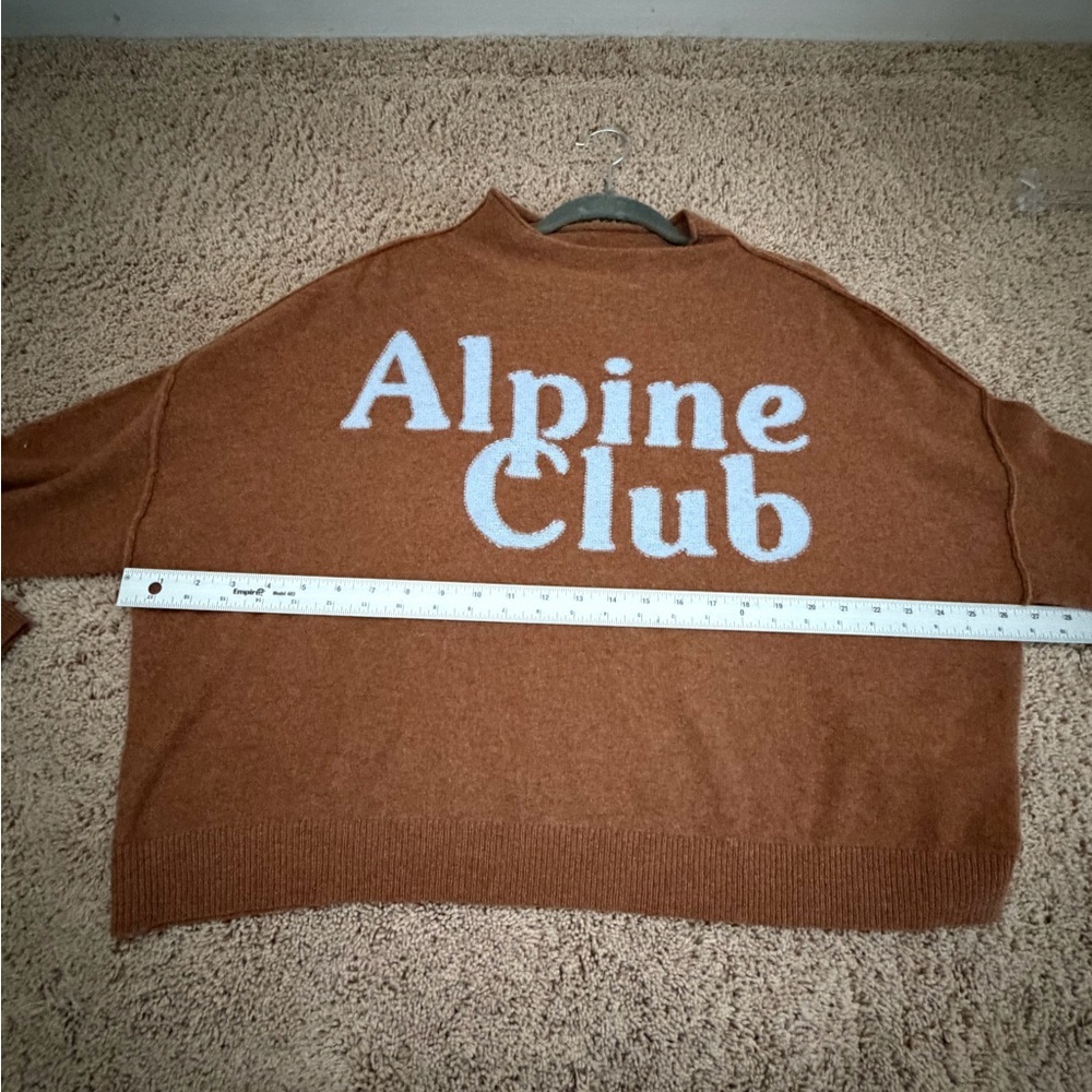 New small Anthropologie pilcro Alani cashmere sweater tan alpine club snow ski - Picture 14 of 16